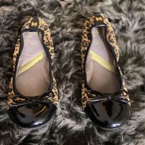 Butterfly ballet flats leopard and black foldable